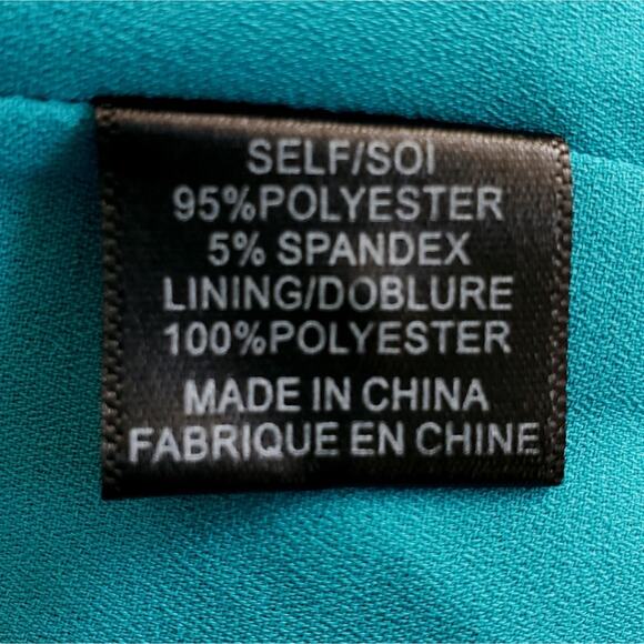 LEYDEN v-neck flutter sleeve textured above the knee aqua shift dress Size S NEW - Picture 6 of 7